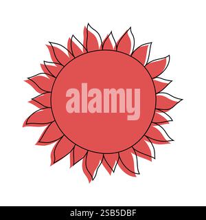 Sun Drawing on White Background. Vector illustration Stock Vector