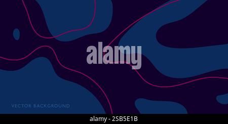 A blue abstract background featuring dynamic red lines intersecting and weaving across the composition. The bold contrast between the red and blue col Stock Vector