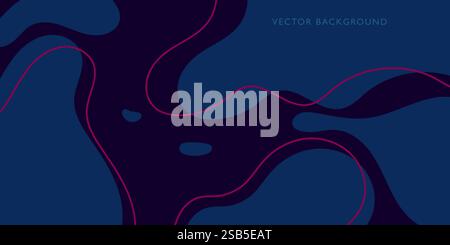 A background featuring varying shades of blue and purple with abstract wavy lines running across the image. The colors blend seamlessly, creating a dy Stock Vector