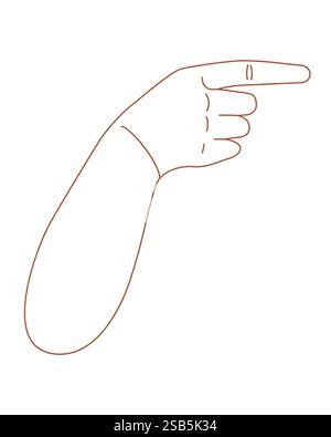 Illustration of hand pointing to the left icon. Vector illustration Stock Vector