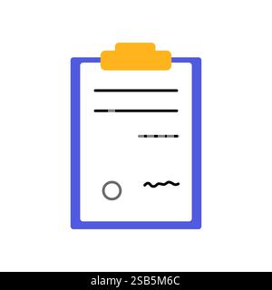 A clipboard with a neatly arranged checklist is placed on a plain surface, featuring clear lines and a distinctive color scheme, ready for tasks to be Stock Vector