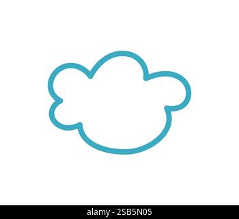 This vector graphic features a simple cloud outline with smooth, rounded edges. It can be used in designs related to weather, nature, or creative proj Stock Vector