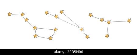 Seamless background of constellations. . Vector illustration Stock Vector