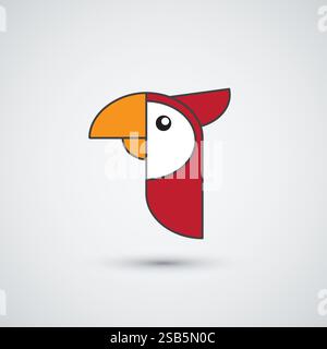 Abstract parrot bird logo design  template Stock Vector
