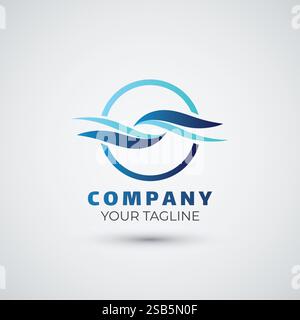 Wave water logo design icon template Stock Vector