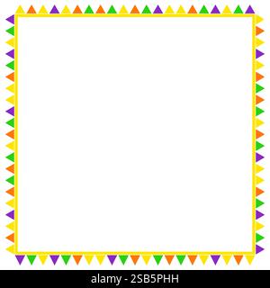 Colorful Triangle Pattern Square Frame Border Stock Vector