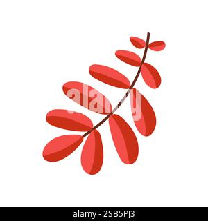 flat fall branch over white background. Vector illustration Stock Vector