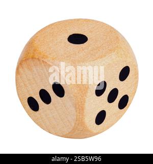 dice wood isolated on white background. Stock Photo