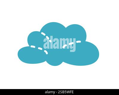 This vector graphic features a stylized cloud in vibrant blue hues, characterized by soft, rounded shapes. The design is ideal for modern digital art Stock Vector