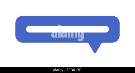 A minimalist blue conversation bubble is centered against a clean white background, symbolizing messaging or communication in digital interfaces. Stock Vector