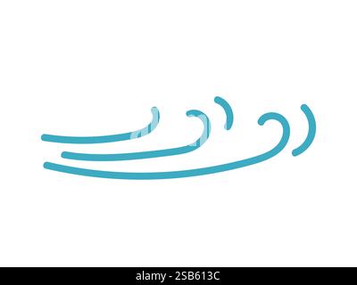 This vector illustration showcases flowing waves in a smooth and continuous design. The soft curves and lines evoke a sense of tranquility and movemen Stock Vector