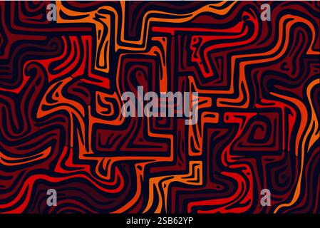 Abstract design with swirling lines in warm colors creates a dynamic visual effect Stock Vector
