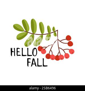Hello Fall Vector. Perfect for Autumn. Vector illustration Stock Vector