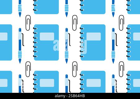 Pattern made of food delivery package or lunch box on pastel blue color background. Catering. Delivery Service in coronavirus epidemic. Vector illustr Stock Vector