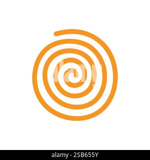 A vibrant orange spiral design symbolizes movement and creativity. The smooth curves create a dynamic visual effect, ideal for use in various artistic Stock Vector