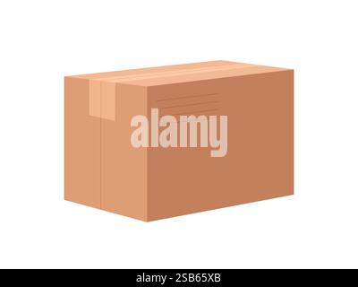 This plain cardboard box is ideal for packaging and shipping items. Its simple design supports a range of uses for storage and transport in various se Stock Vector