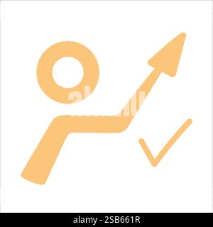 Beautiful Arrow Pointing Up Glyph Vector Icon. Vector illustration Stock Vector