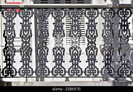 Decorative grid in the porch, Petropolis, Rio de Janeiro, Brazil Stock Photo