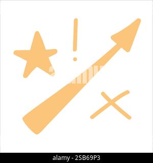 Doodle lines, Arrows, circles and curves vector.hand drawn design elements isolated on white background for infographic. vector illustration. Stock Vector
