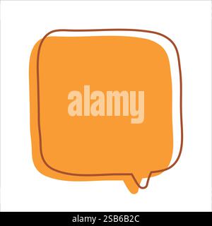 An orange speech bubble is prominently displayed on a plain white background. The speech bubble appears vibrant and eye-catching against the crisp whi Stock Vector