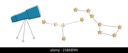 Seamless background of constellations. . Vector illustration Stock Vector
