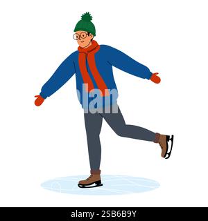 A man in an orange jacket and glasses carries a large Christmas tree, while a woman in a blue coat and hat walks beside him, smiling as they enjoy the Stock Vector