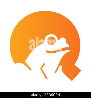 Initial Letter Q Frog Logo Design Vector Template Stock Vector