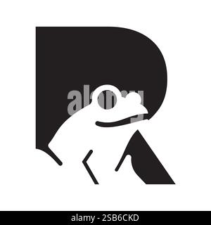 Initial Letter R Frog Logo Design Vector Template Stock Vector