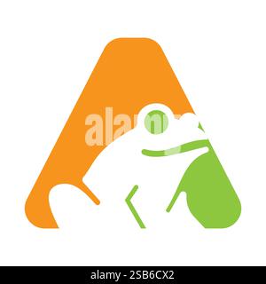 Initial Letter A Frog Logo Design Vector Template Stock Vector