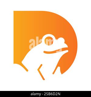 Initial Letter D Frog Logo Design Vector Template Stock Vector