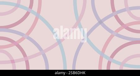A background featuring a blend of pink and blue hues with circular shapes dominating the composition. The circles vary in size, overlapping and intera Stock Vector