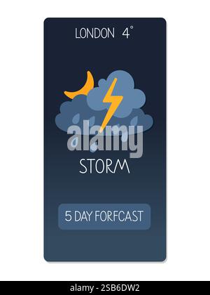 A cheerful illustration shows a sunny depiction behind fluffy clouds, representing a cloudy day with glimpses of sunlight. Stock Vector