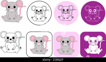 Mouse icon vector graphic line logo. Vector mouse silhouette Stock Vector