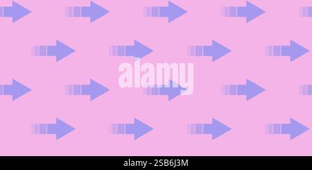 A vibrant pink background features a pattern of blue arrows in various sizes, creating a playful and dynamic design. Stock Vector