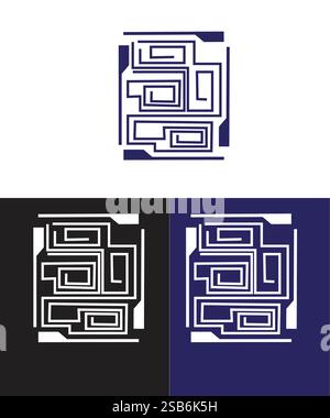 Circuit board vector of icon design set, set of circuit logo,  technology logo design vector illustration Stock Vector