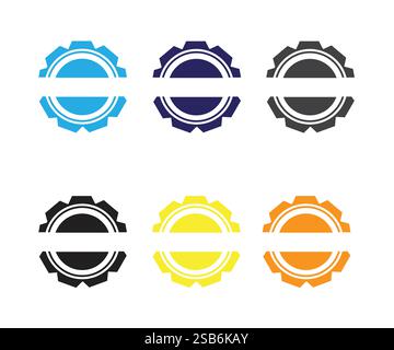 Set of gear tech logo, Creative Gear Tech Logo, vector illustration Stock Vector