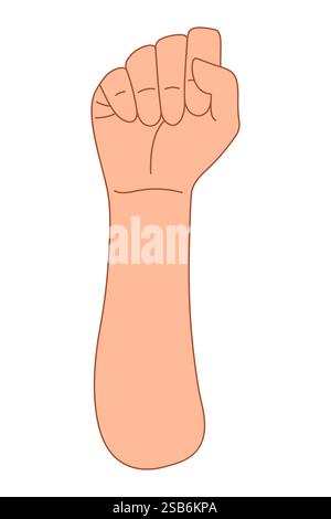 hands clenched power strength icon logo vector. Vector illustration Stock Vector