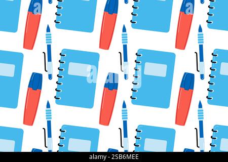 stationery elements seamless pattern design vector. Vector illustration Stock Vector
