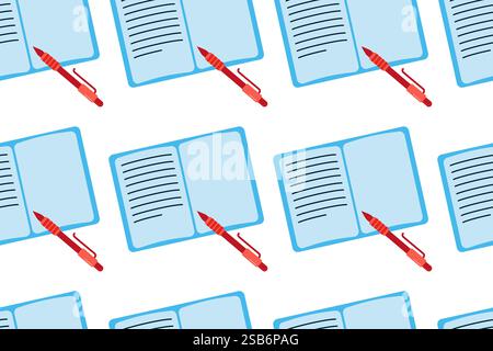 stationery elements seamless pattern design vector. Vector illustration Stock Vector