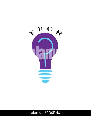 brain tech logo design icon vector, bulb tech logo, vector illustration Stock Vector