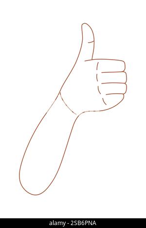 Like, Social Media, Hand Line Icon. Editable Stroke. Pixel Perfect. For Mobile and Web. Vector illustration Stock Vector