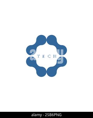 abstract molecule tech logo, blue Molecule logo, vector illustration Stock Vector