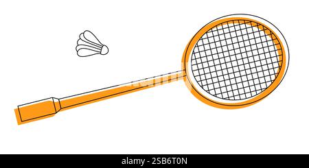Badminton Racket and Shuttlecock Vector Illustration of sports equipment. Vector illustration Stock Vector