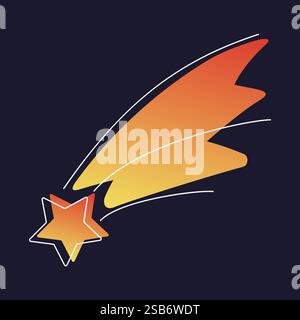 An orange and yellow star shines brightly against a deep black ...