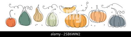 Happy Halloween post card design. Simply vector illustration with cartoon orange pumpkin and lettering elements. Vector illustration Stock Vector
