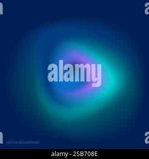 Blue and Green Circular Object on Blue Background. Vector illustration Stock Vector