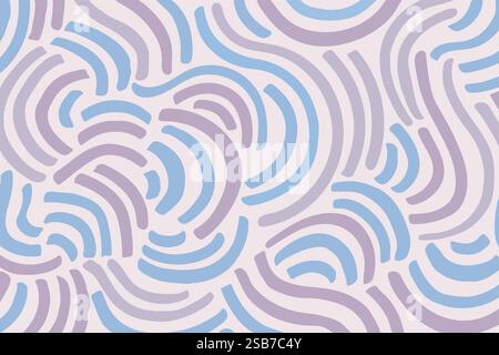 Blue and Purple Wavy Pattern on White Background Stock Vector