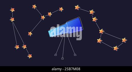 Diverse Group of Space Objects Stock Vector