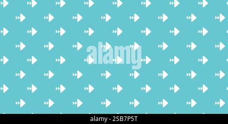 Pattern of white arrows on turquoise background creates a modern and vibrant design Stock Vector