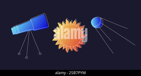 Diverse Group of Space Objects Stock Vector
